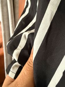 Chic Striped Cold Shoulder Top