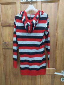 Striped V-Neck Casual Dress