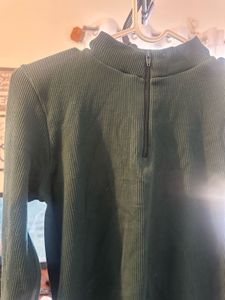 Ginger Ribbed Quarter Zip Top