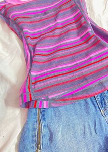 Striped Halter Neck Top