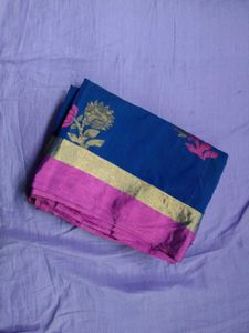Elegant Blue & Pink Saree