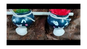 pack of 6 Cute clay Pot Showpiece