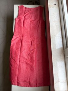 Embroidered Coral Cotton Kurta