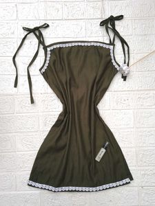 Olive Strappy Short Kurti 🫶🏻