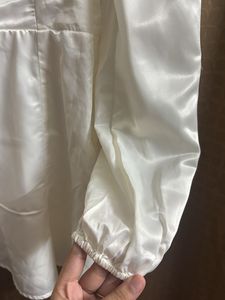 Elegant White Puff Sleeve Mini Dress