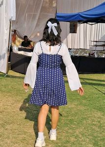 Blue Polka Dot Mini Dress