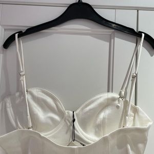 Zara Elegant White Corset Bodysuit