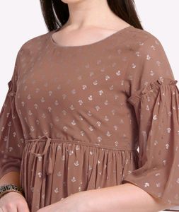 Women printed brown top