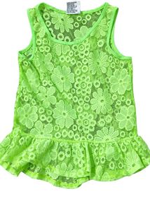 Neon Green Lace Tank Top