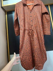 Chic Leopard Print Button-Down Dress