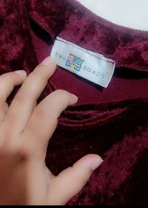 Burgundy Color Velvet Top For Girl &amp; Woman 30 Bust