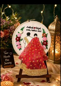 Custom Couple Embroidery Hoop Art