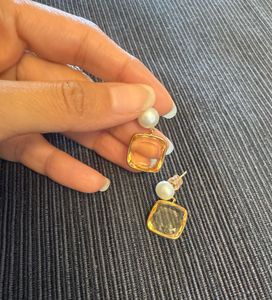 Elegant Pearl & Citrine Earrings