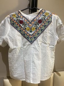 Zara Embroidered Tunic Top