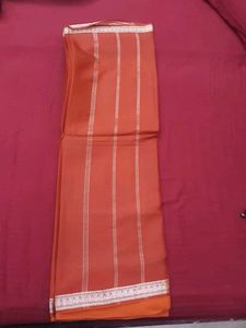Elegant Orange Striped Saree