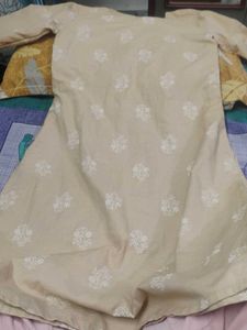 Elegant Beige Kurta with Delicate Print