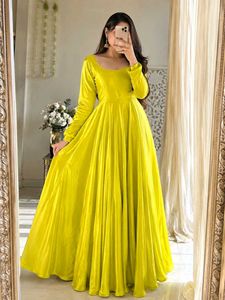 Vibrant Yellow Anarkali Gown