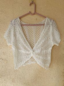 Crochet Twist-Front Crop Top