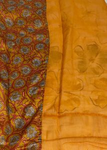 Vibrant Yellow Floral Print Saree