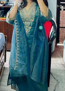 Beautiful Teal Kurta Set with Dupatta