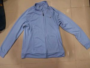 Light Blue Zip-Up Athletic Jacket