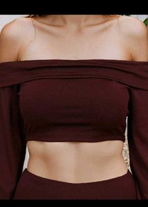 Chic Off-Shoulder Crop Top &amp; Flare Pants Set