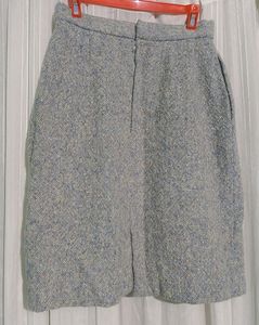Grey Textured A-Line Skirt