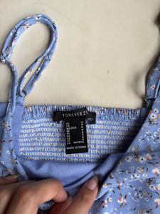 Blue Floral Forever 21 Crop Top