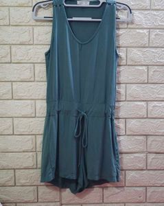 C'est Moi Bamboo V-Neck Drawstring Romper
