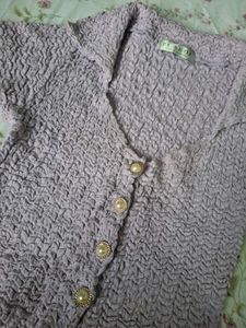 Chic Lavender Crinkle Knit Top