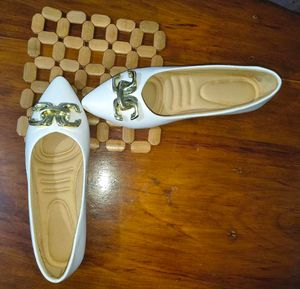 White Pointed Toe Flats