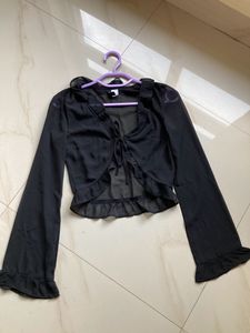 H&amp;M Ruffle Mesh Top