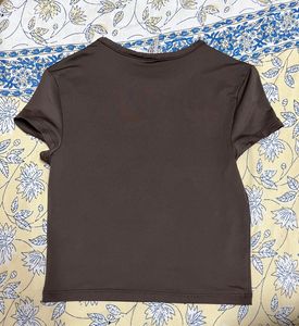 H&amp;M brown fitted top