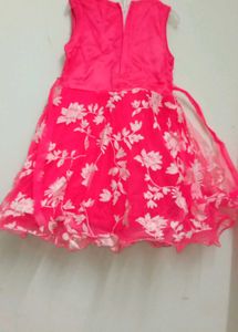 Girls Pink Floral Party Dress