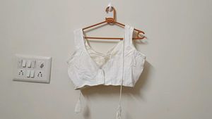 Elegant White Saree Blouse