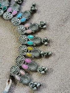 navratri oxidized necklace