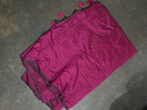 Vibrant Pink Saree with Tassels