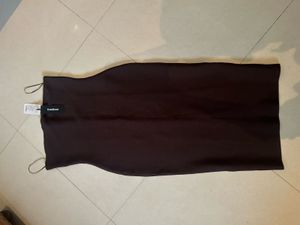 Chic Strapless Bodycon Midi Dress L size with labe
