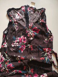 Floral Print Sleeveless Midi Dress