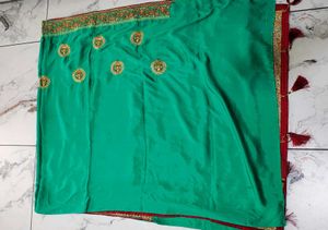 Green Embroidered Saree