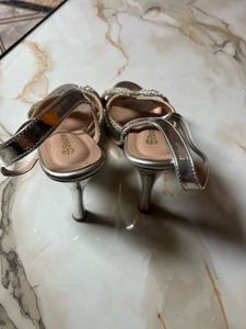 Sparkling Silver Platform Heels