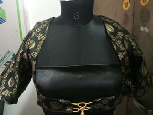 Black & Gold Brocade Blouse