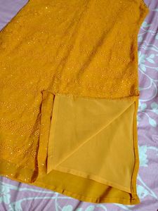 Orange Embroidered Kurta Set