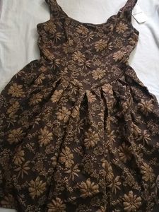 Vintage Floral Print Dress