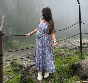 Boho Paisley Print Maxi Dress M size