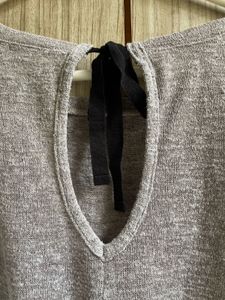 Bershka Grey Marled Long Sleeve Top