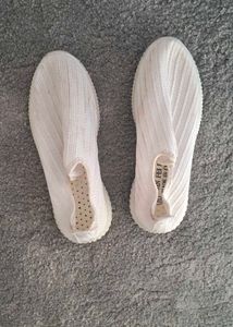 White Pleated Sneakers