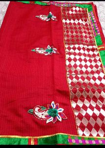 Elegant Red Silk Saree
