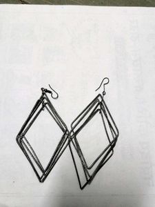Geometric Diamond Dangle Earrings