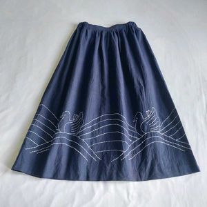 Charming Blue Skirt with Swan Embroidery 🪻